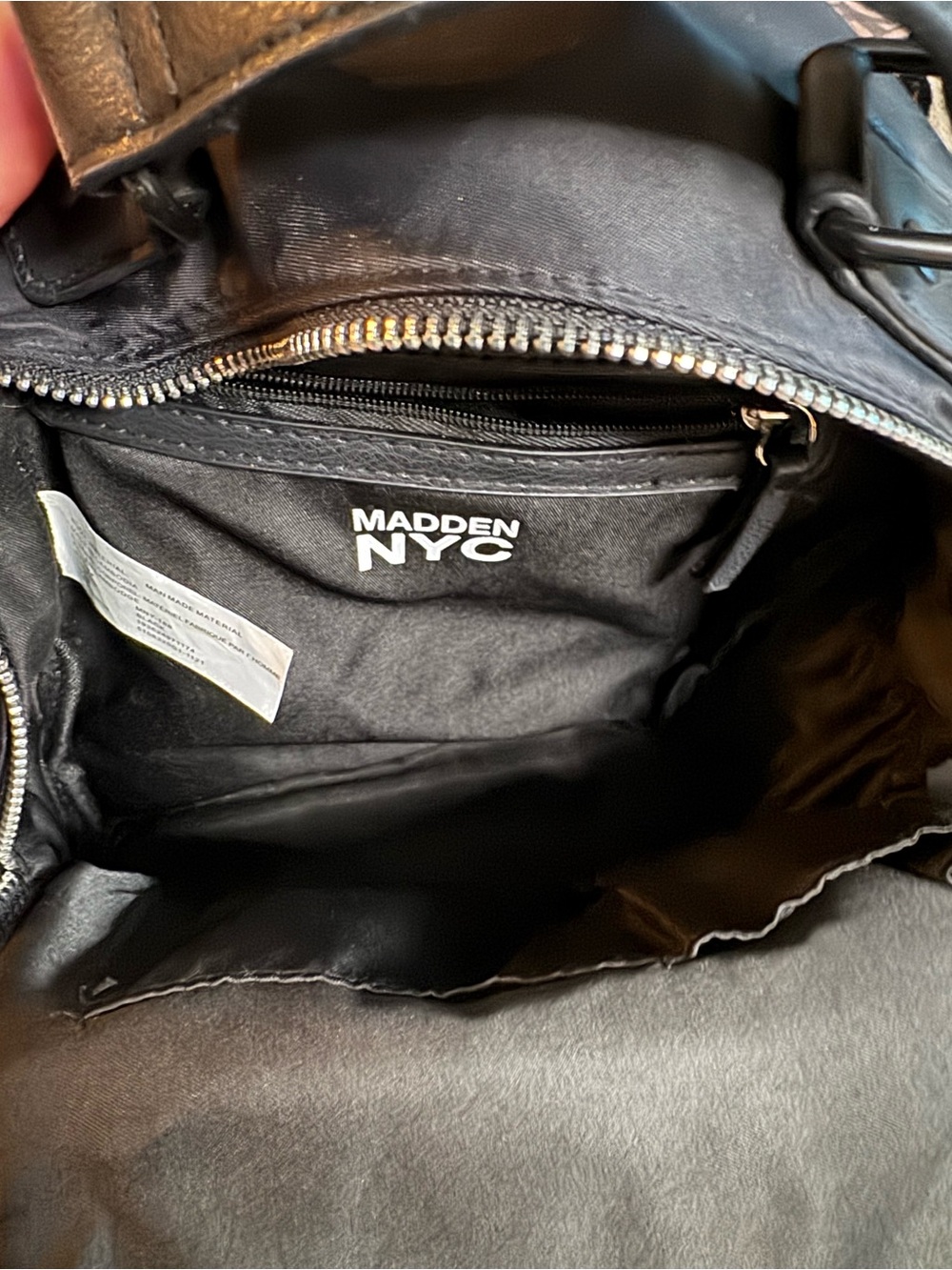 Steve Madden Black Nylon Backpack with Leather Trim - Picture 6 of 7